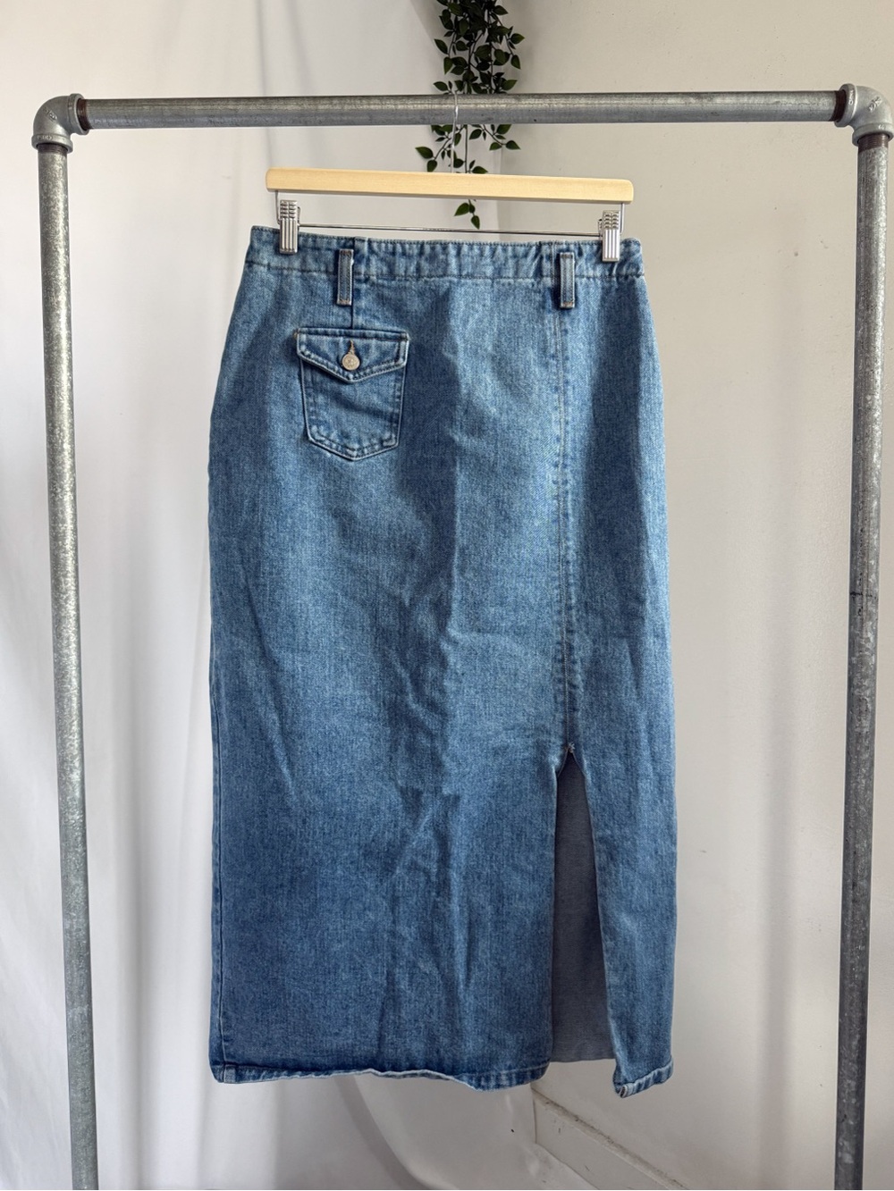 Denim maxi skirt